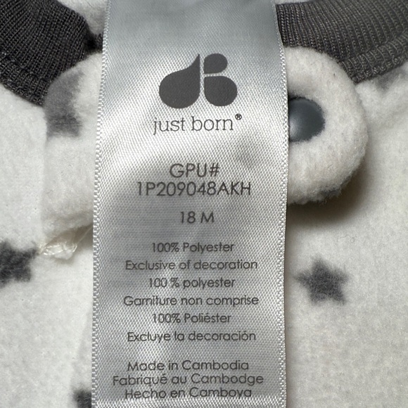 NEW! Just Born Baby One Piece Footie Blanket Sleeper 18m - Picture 9 of 12